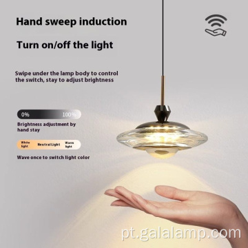 Luz pendente moderna e inteligente com sensor de varredura manual